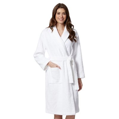 Lounge & Sleep White cotton towelling dressing gown